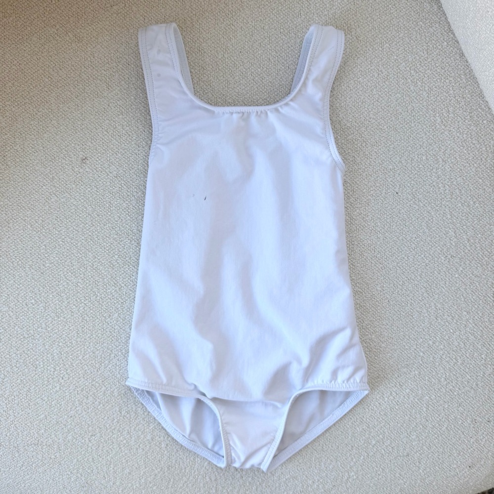 Wear Moi Eline Toddler White Dance Tank Leotard, size 2-4T